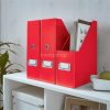 Iratpapucs, PP/karton, 95 mm, LEITZ "Click&Store", piros