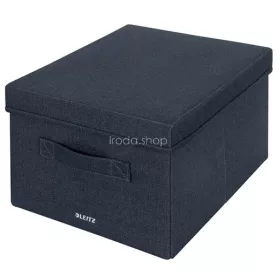   Doboz, szövet borítású, M méret, LEITZ "Fabric", sötétszürke