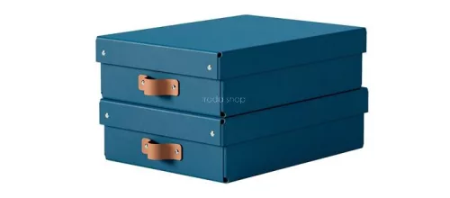 Tárolódoboz, M méret, alacsony, LEITZ "Puro", óceánkék