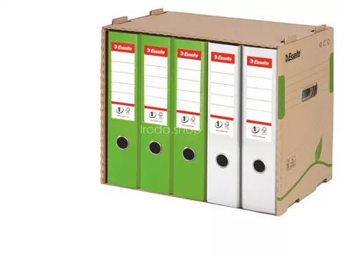 Archiválókonténer, újrahasznosított karton, iratrendezőnek, ESSELTE "Eco", barna