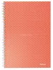 Spirálfüzet, A5, kockás, 80 lap, ESSELTE "Colour'Breeze", korall