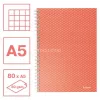 Spirálfüzet, A5, kockás, 80 lap, ESSELTE "Colour'Breeze", korall