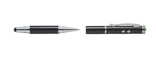 Érintőtoll, érintőképernyős készülékekhez, 4-az-1-ben, LEITZ "Stylus", fekete
