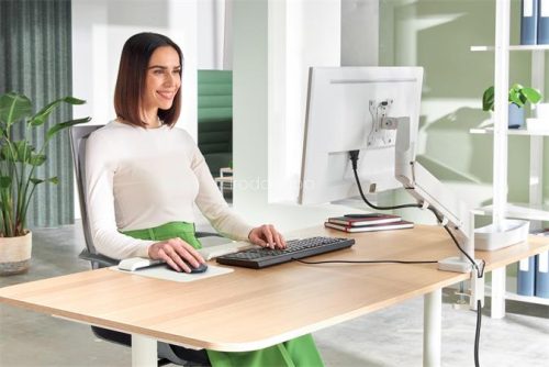 Monitortartó-kar, egy monitorhoz, LEITZ "Ergo", világosszürke