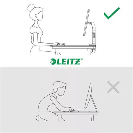 Monitortartó-kar, egy monitorhoz, LEITZ "Ergo", sötétszürke