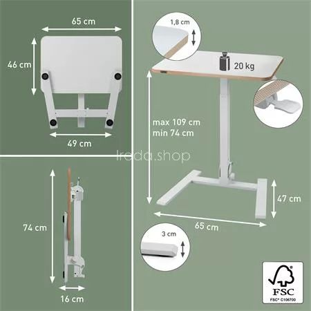 Ülő/álló laptop asztal, LEITZ "Ergo"