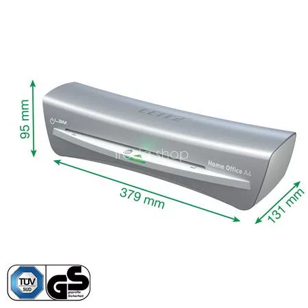 Laminálógép, A4, 75-125 mikron, LEITZ "iLam Home Office", szürke