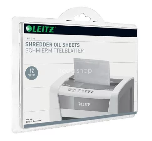 Olajozó lap iratmegsemmisítőhöz, 12 lap, LEITZ "IQ"