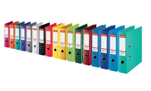 Iratrendező, 75 mm, A4, PP, élvédő sínnel, ESSELTE "Standard", ciklámen