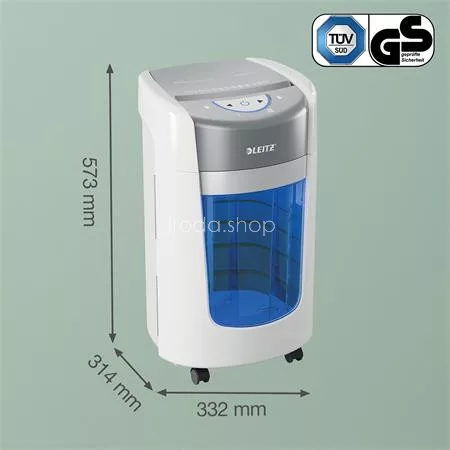 Iratmegsemmisítő, mikrokonfetti, 6 lap, LEITZ "IQ OptiMax Home Office 225 P5"