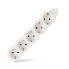 Elosztósor, 5 aljzat, 1,5 m, ENTAC, fehér