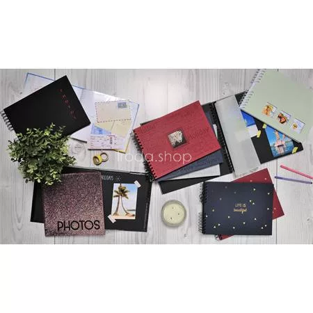 Fotóalbum, spirál, 32x22 cm, 25 lap, EXACOMPTA "Life", piros