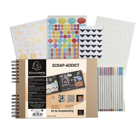 Kreatív scrapbook készlet, EXACOMPTA "Kraft"