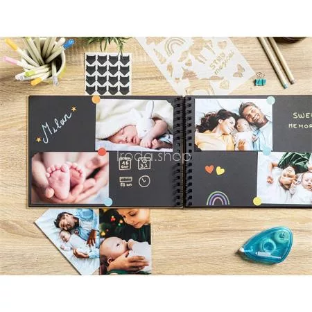 Kreatív scrapbook készlet, EXACOMPTA "Kraft"