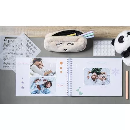 Kreatív scrapbook készlet, EXACOMPTA, pasztell sárga