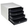Irattároló, műanyag, 4 fiókos, EXACOMPTA "Ecobox Office", szürke-fekete