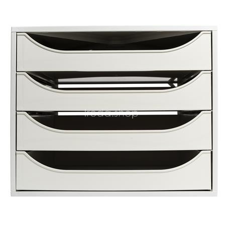 Irattároló, műanyag, 4 fiókos, EXACOMPTA "Ecobox Office", szürke-szürke