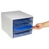 Irattároló, műanyag, 4 fiókos, EXACOMPTA "Ecobox Linicolor", jégkék