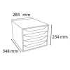 Irattároló, műanyag, 4 fiókos, EXACOMPTA "Ecobox Linicolor", jégkék