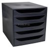 Irattároló, műanyag, 5 fiókos, EXACOMPTA "Ecobox ExoBlack", fekete