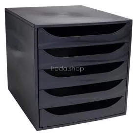   Irattároló, műanyag, 5 fiókos, EXACOMPTA "Ecobox ExoBlack", fekete