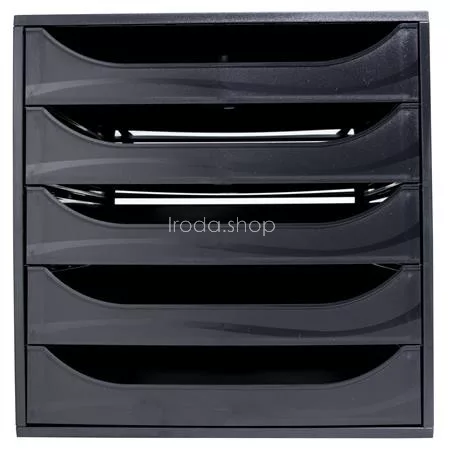 Irattároló, műanyag, 5 fiókos, EXACOMPTA "Ecobox ExoBlack", fekete