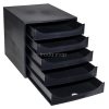 Irattároló, műanyag, 5 fiókos, EXACOMPTA "Ecobox ExoBlack", fekete