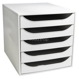   Irattároló, műanyag, 5 fiókos, EXACOMPTA "Ecobox Office", szürke