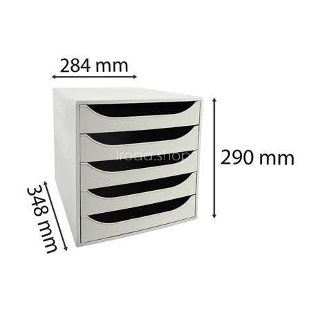 Irattároló, műanyag, 5 fiókos, EXACOMPTA "Ecobox Office", szürke