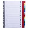 Regiszter, műanyag, A4+, 1-12, EXACOMPTA, színes