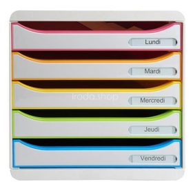   Irattároló, műanyag, 5 fiókos, EXACOMPTA "Big-Box Plus Blackoffice Iderama"