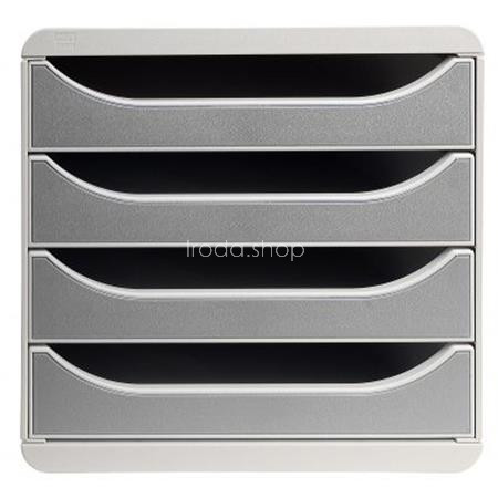 Irattároló, műanyag, 4 fiókos, EXACOMPTA "Big-Box Office", szürke