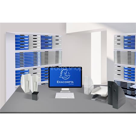 Irattároló, műanyag, 4 fiókos, EXACOMPTA "Big-Box Office", szürke