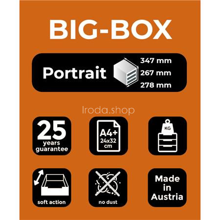 Irattároló, műanyag, 4 fiókos, EXACOMPTA "Big-Box Office", szürke