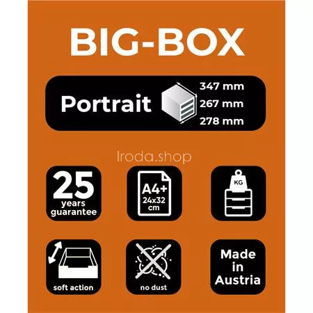 Irattároló, műanyag, 4 fiókos, EXACOMPTA "Big-Box Office", szürke
