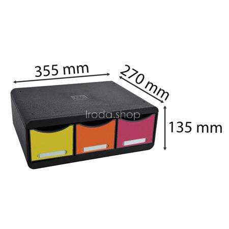 Irattároló, műanyag, 3 fiókos, EXACOMPTA "Iderama® "Toolbox", fekete