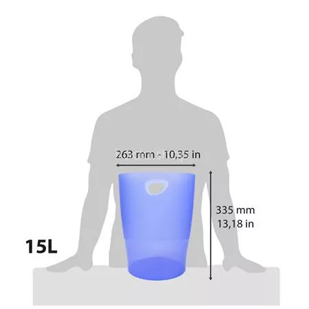 Papírkosár, 15 liter, PP, EXACOMPTA "Linicolor", jégkék