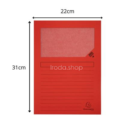 Mappa, ablakos, karton, EXACOMPTA "Forever®", piros