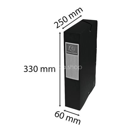 Gumis mappa, karton, A4, 60 mm, EXACOMPTA, fekete