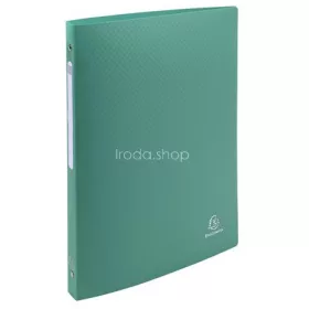   Gyűrűs könyv, 4 gyűrű, 20 mm, A4, PP, címkével, EXACOMPTA, sötétzöld