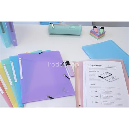 Gumis mappa, PP, A4, EXACOMPTA "Chromaline Pastel", lila