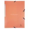 Gumis mappa, PP, A4, EXACOMPTA "Chromaline Pastel", korall