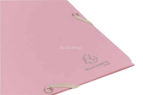 Gumis mappa, prespán, A4, 15 mm, EXACOMPTA, "AutentiK", rózsaszín
