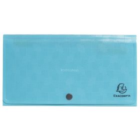   Harmonikamappa, 260x140 mm, PP, 7 rekeszes, EXACOMPTA "Pop'NCo", ciánkék