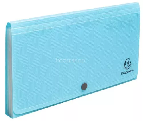Harmonikamappa, 260x140 mm, PP, 7 rekeszes, EXACOMPTA "Pop'NCo", ciánkék