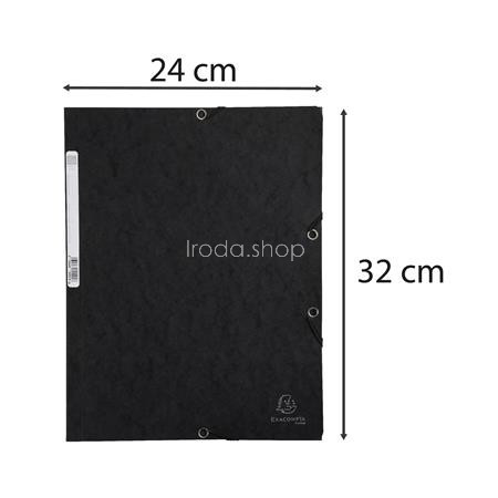 Gumis mappa, prespán, A4, EXACOMPTA, fekete