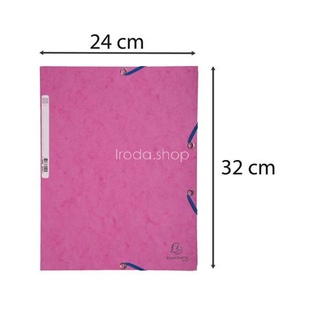 Gumis mappa, prespán, A4, EXACOMPTA, rózsaszín