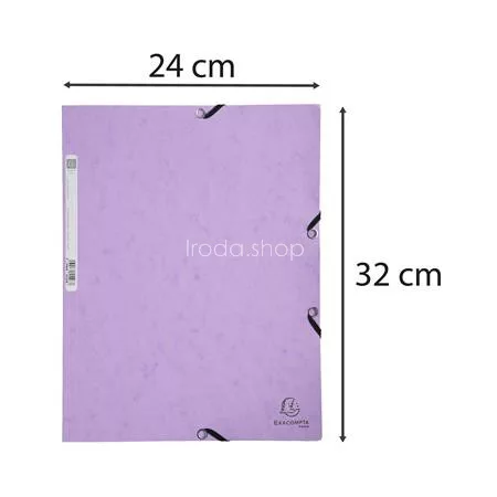 Gumis mappa, prespán, A4, EXACOMPTA, "Aquarel", lila