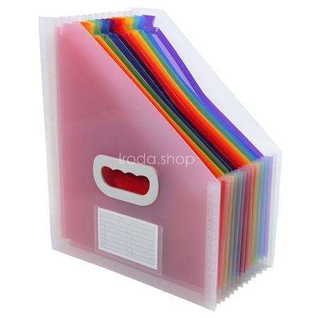 Harmonika iratpapucs, 265x325 mm, PP, 12 rekeszes, EXACOMPTA, színes