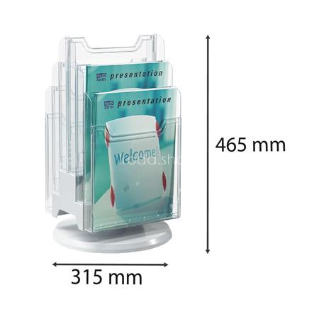 Katalógustartó, asztali, A4, álló, 6 rekeszes, EXACOMPTA, áttetsző